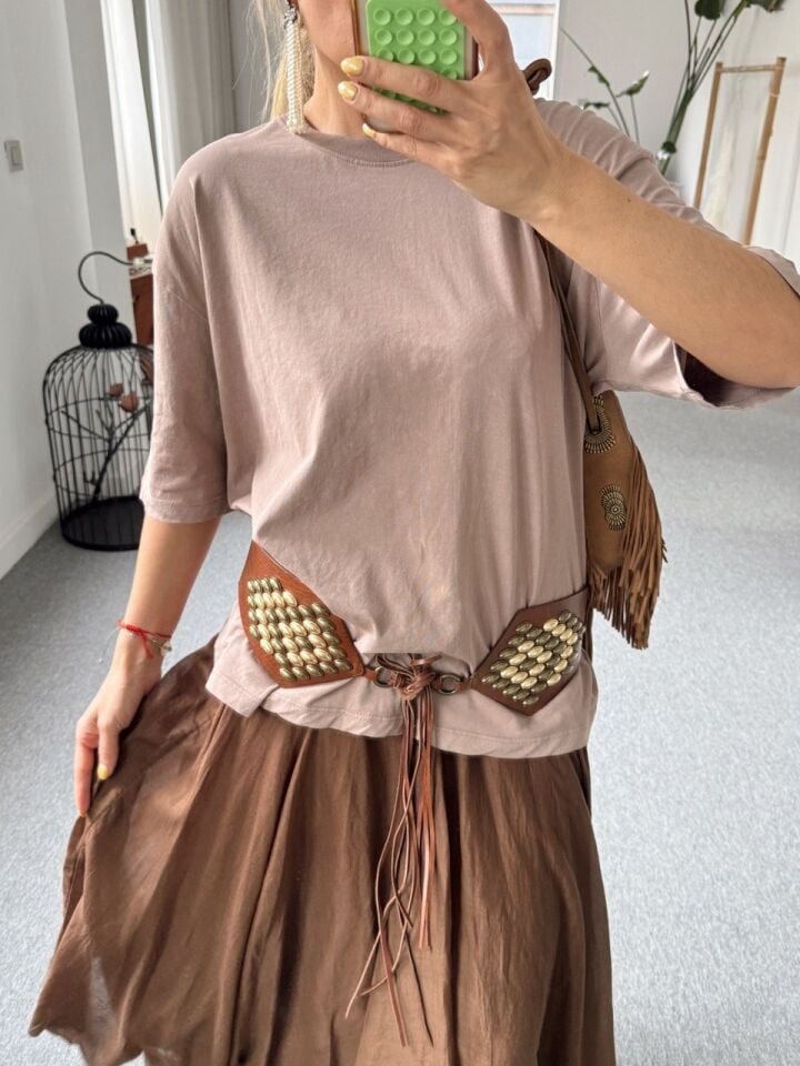 VİZON YIKAMALI BASIC TSHIRT