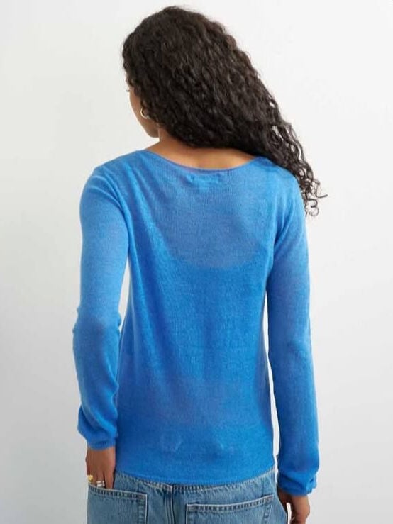 MAVİ TRANSPARAN TRİKO