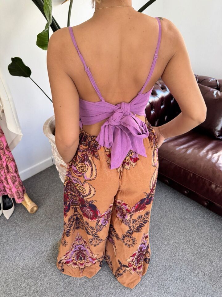 ÇİÇEK DESEN ASTARLI İTHAL TULUM