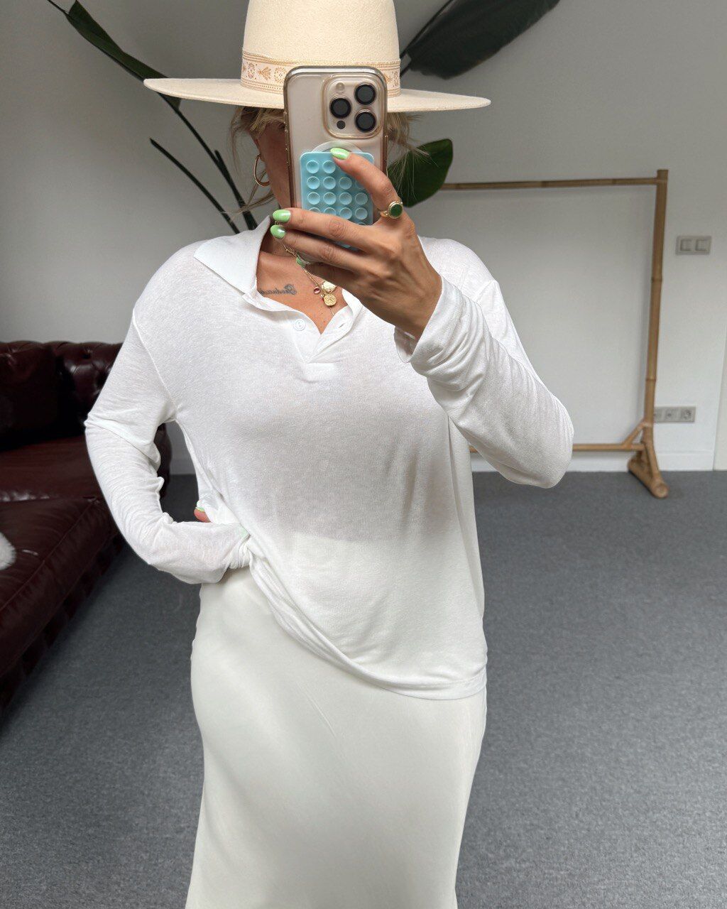 BEYAZ POLO YAKA İNCE TRİKO