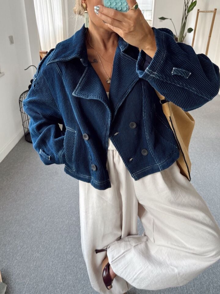 LACİVERT FİTİLLİ İTHAL CEKET