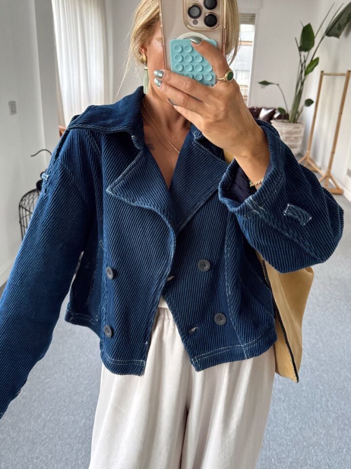 LACİVERT FİTİLLİ İTHAL CEKET