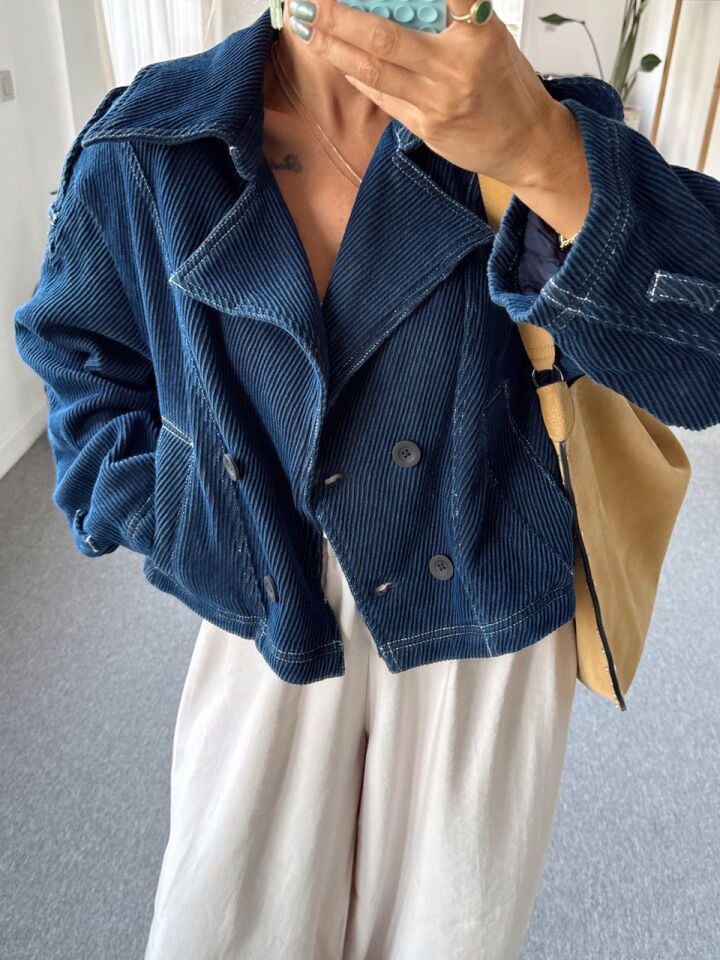 LACİVERT FİTİLLİ İTHAL CEKET