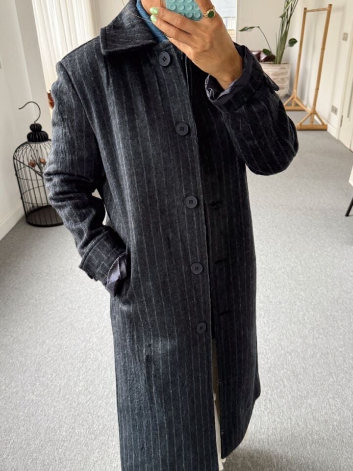 ÇİZGİLİ YÜN KABAN