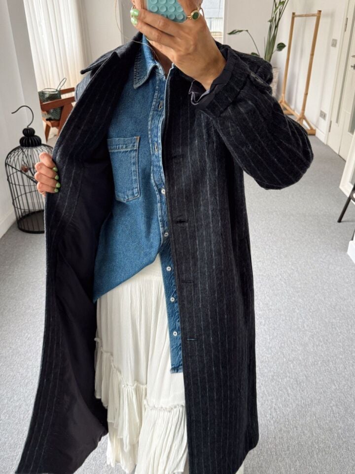 ÇİZGİLİ YÜN KABAN