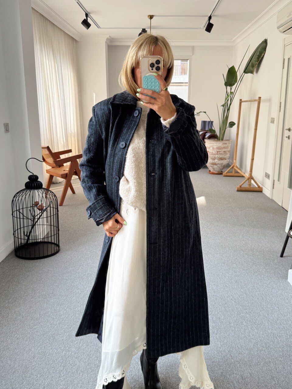 ÇİZGİLİ YÜN KABAN