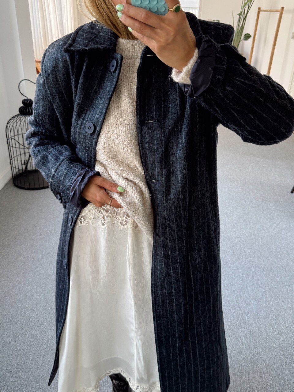 ÇİZGİLİ YÜN KABAN