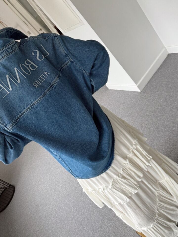 LISBON BASKILI DENIM GÖMLEK