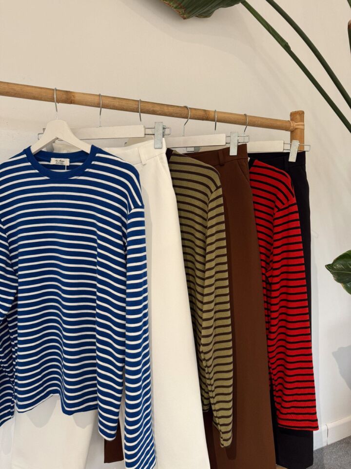 HAKİ-KAHVE ÇİZGİLİ BASİC