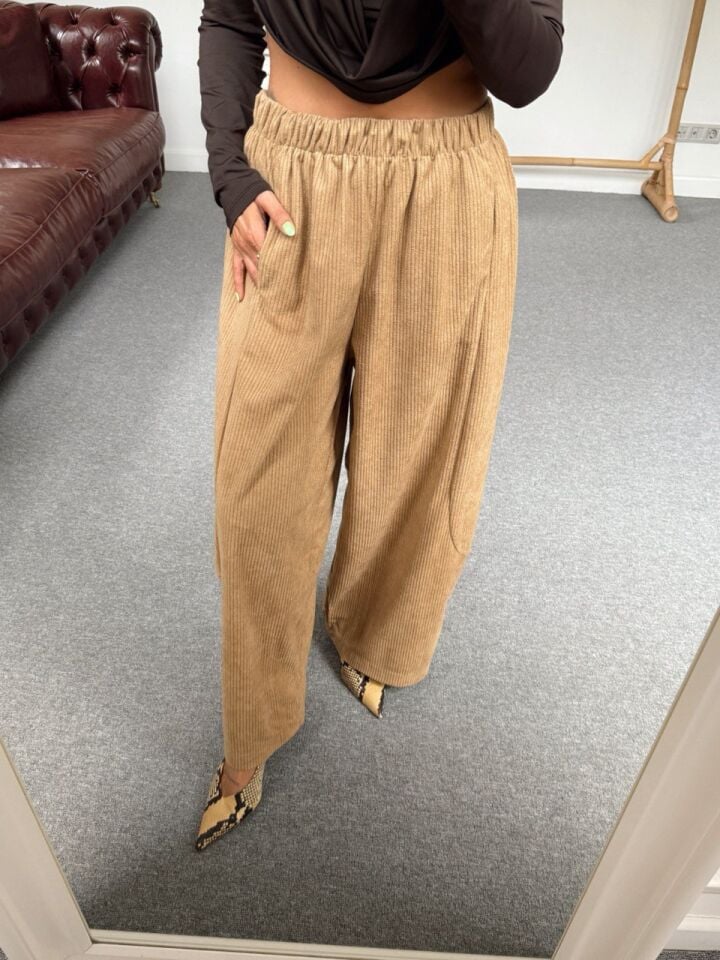 CAMEL KADİFE BALON PANTOLON