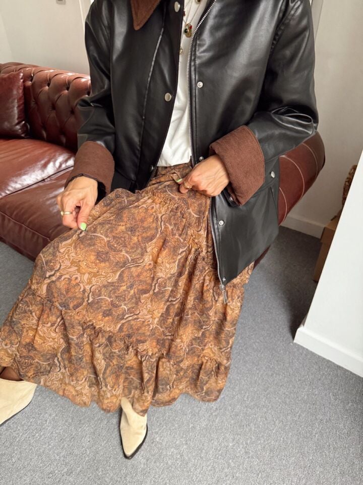 ŞİFON ASTARLI MAXI ETEK