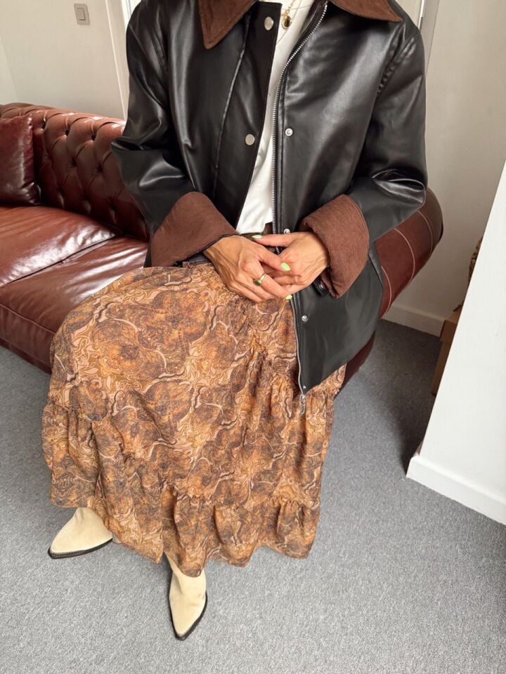 ŞİFON ASTARLI MAXI ETEK