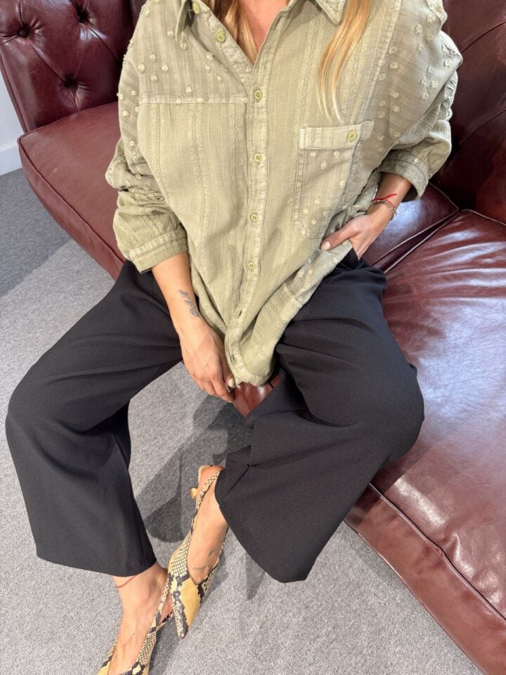 HAKİ PAMUKLU İTHAL GÖMLEK