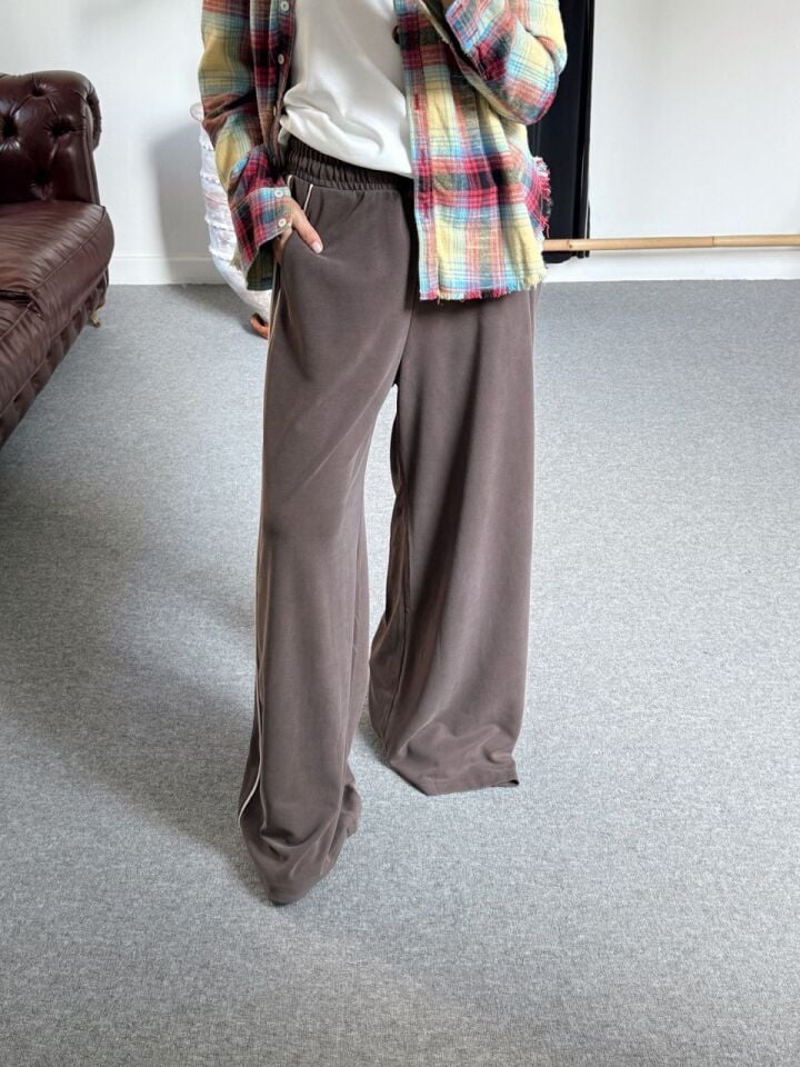 KAHVE ŞERİTLİ MODAL EŞOFMAN