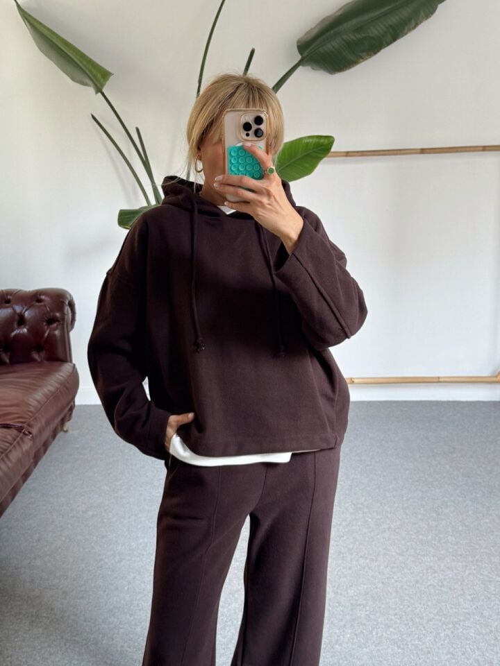 KAHVERENGİ PAMUKLU PANTOLON TAKIM