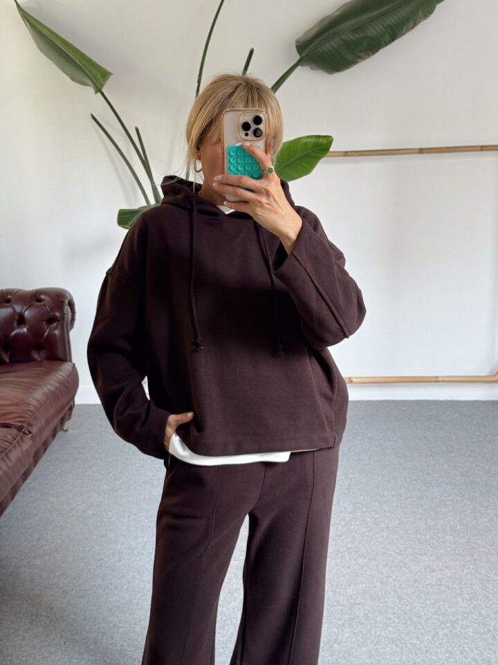 KAHVERENGİ PAMUKLU PANTOLON TAKIM