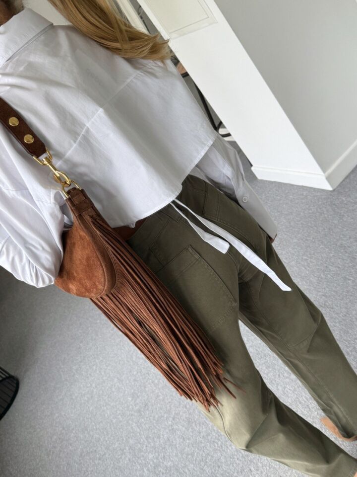 BEYAZ BAĞLAMALI CROP GÖMLEK