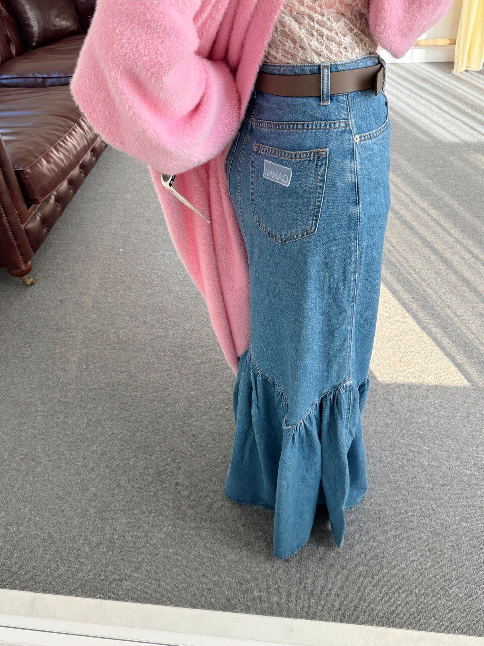 DENIM ETEK UCU VOLANLI ETEK