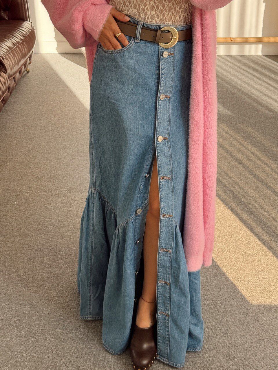 DENIM ETEK UCU VOLANLI ETEK