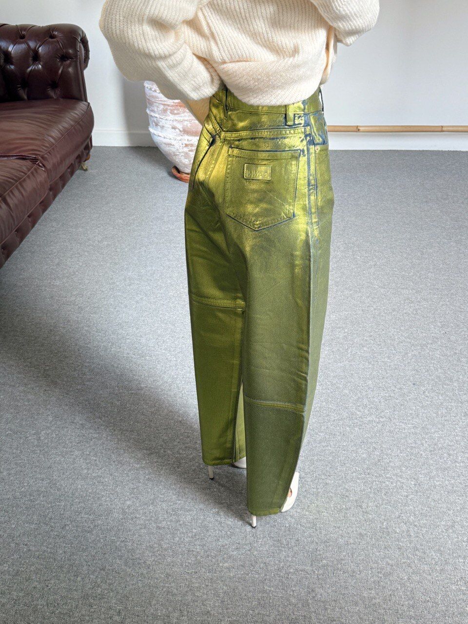 YEŞİL VARAKLI SLOUCHY JEAN