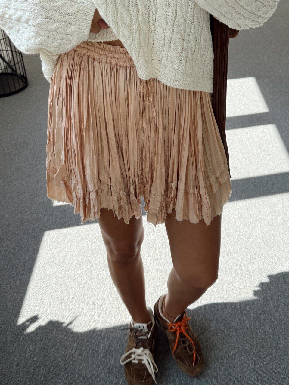 ŞARAP RENGİ  SATEN MİNİ İTHAL ETEK