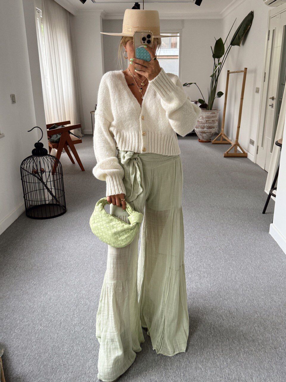 SU YEŞİLİ ASTARLI İTHAL PANTOLON