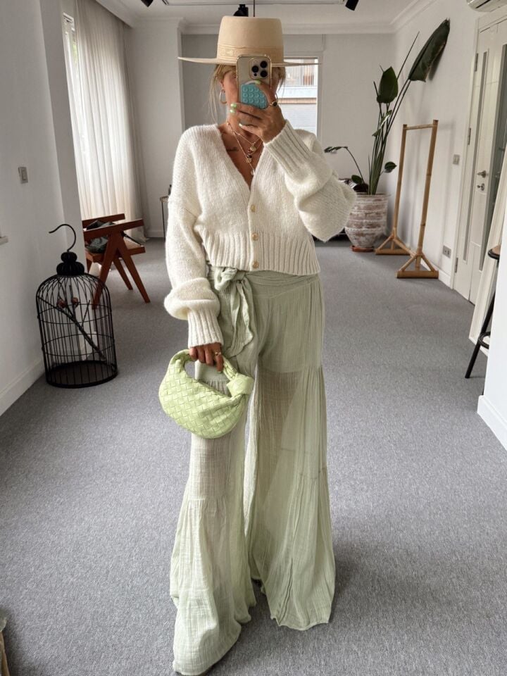 SU YEŞİLİ ASTARLI İTHAL PANTOLON