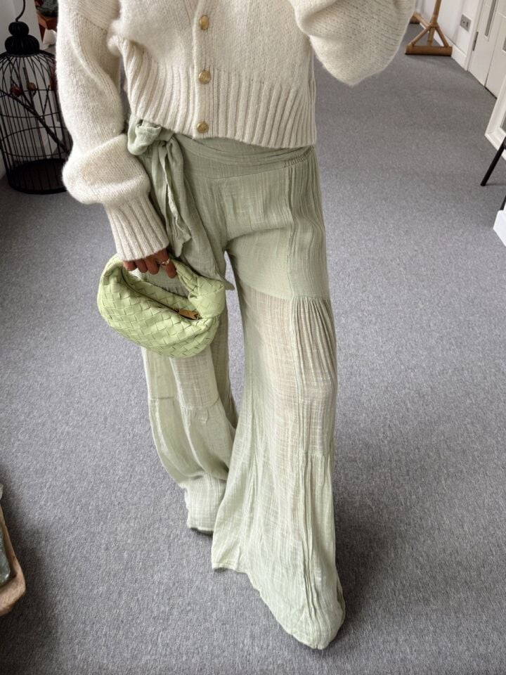 SU YEŞİLİ ASTARLI İTHAL PANTOLON