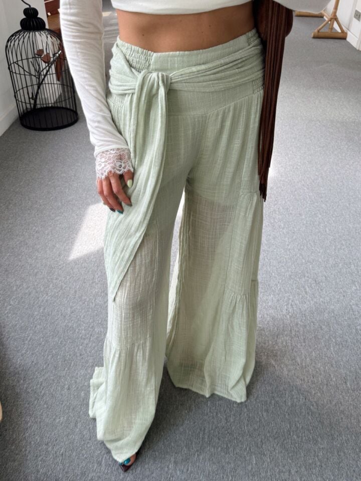 SU YEŞİLİ ASTARLI İTHAL PANTOLON