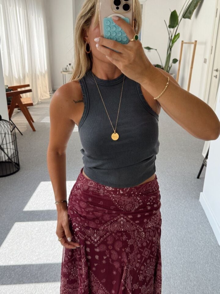 ANTRASİT FİTİLLİ KOLSUZ TOP