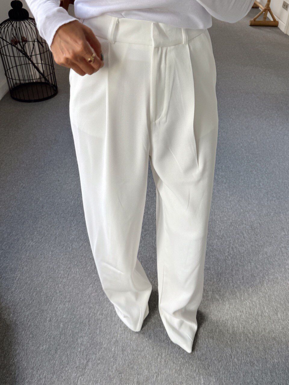 BEYAZ PALAZZO PANTOLON