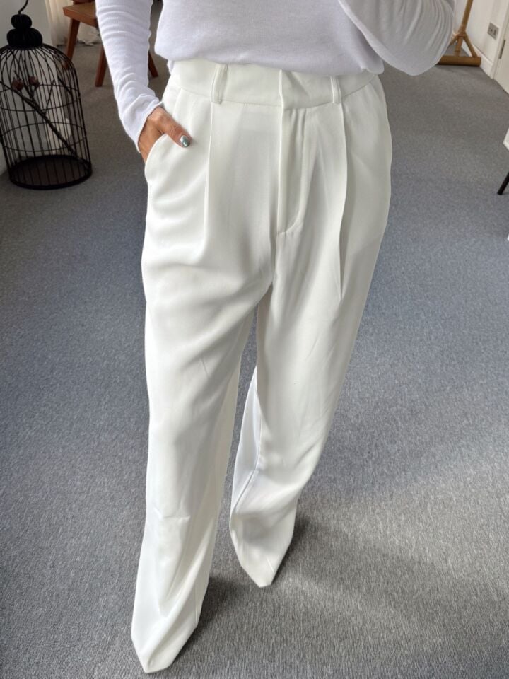 BEYAZ PALAZZO PANTOLON