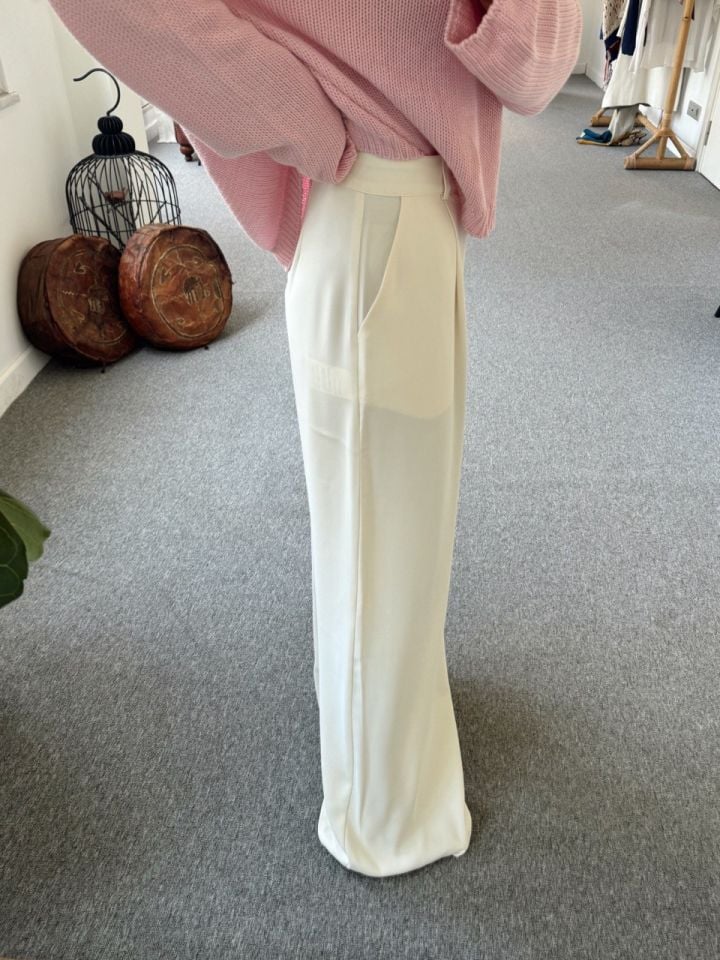 BEYAZ PALAZZO PANTOLON