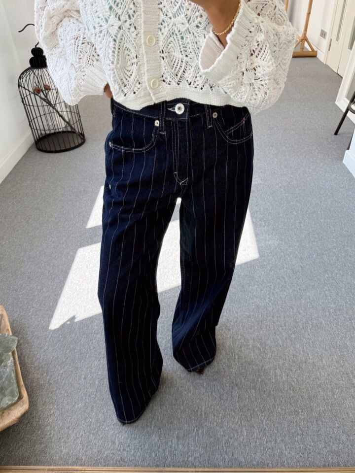 LACİVERT ÇİZGİLİ DENIM JEAN