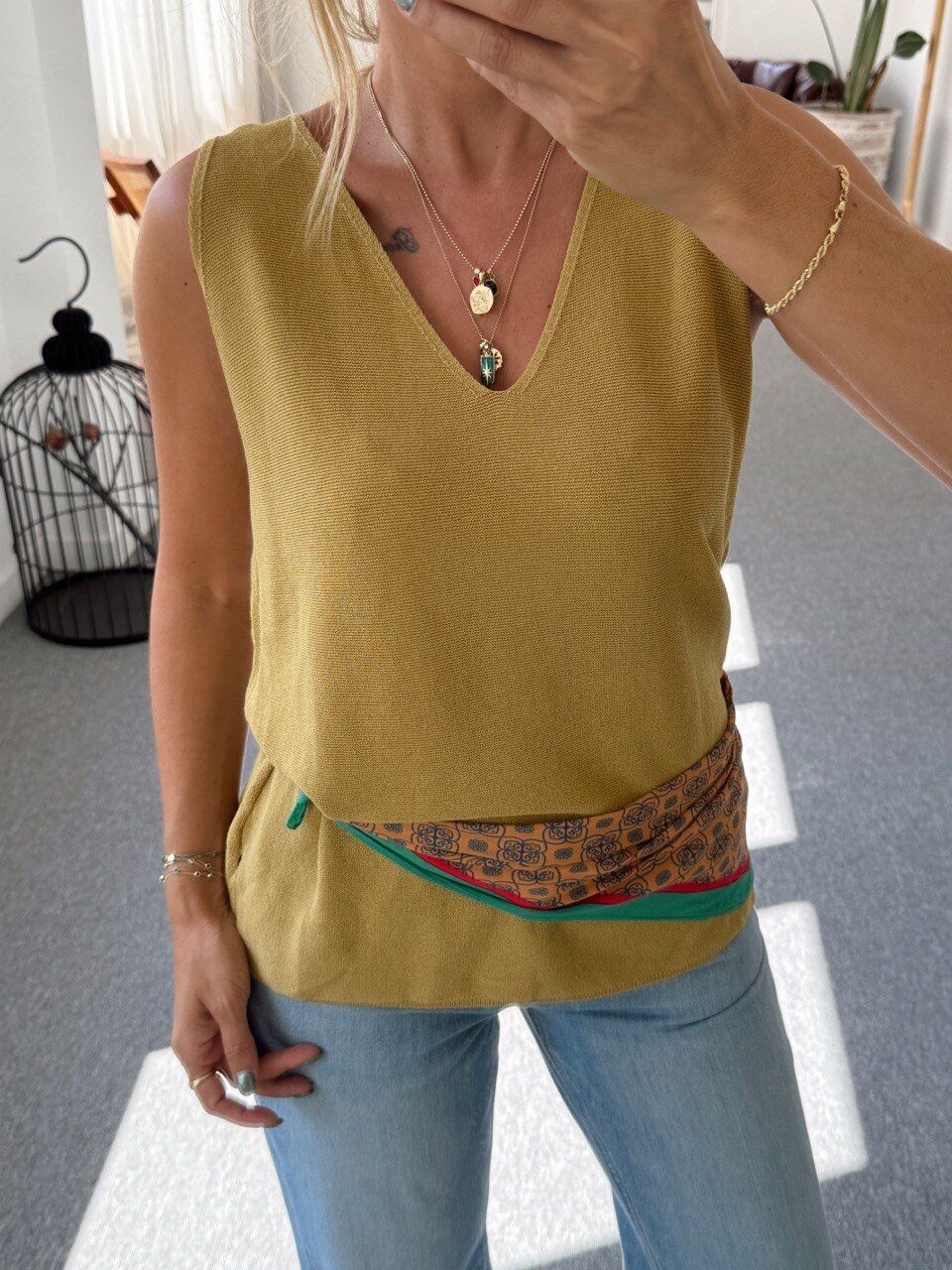 YAĞ YEŞİLİ KOLSUZ TRİKO ATLET