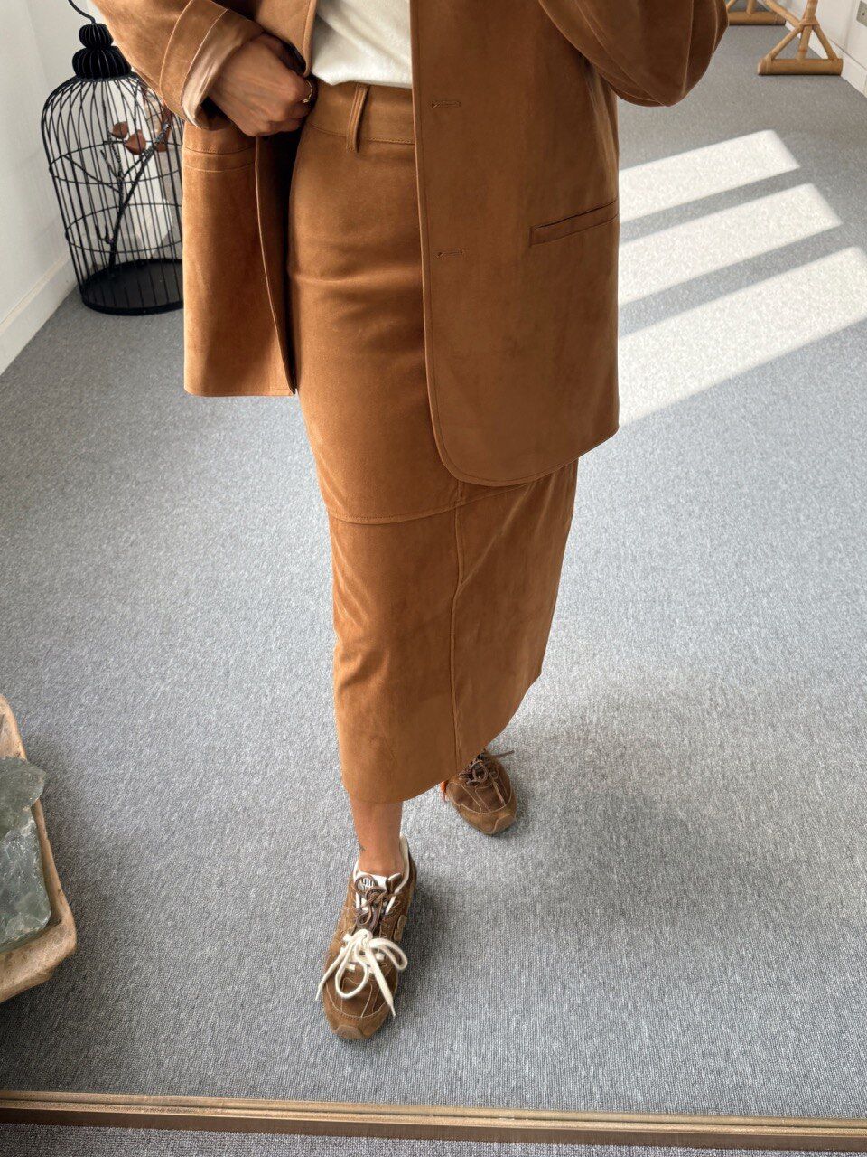 TABA NUBUK MİDİ ETEK