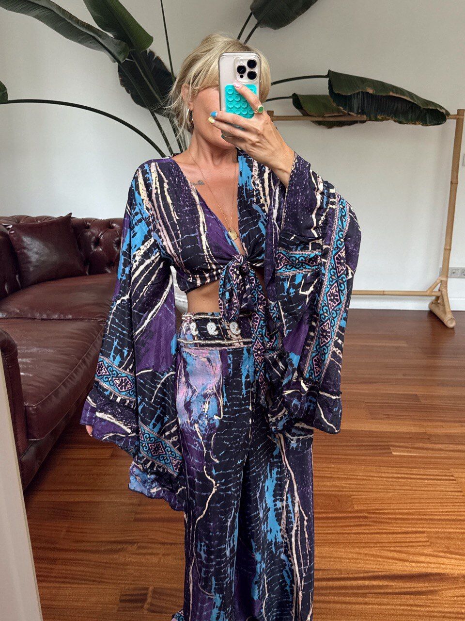 MOR BONCUK İŞLEMELİ İTHAL TAKIM