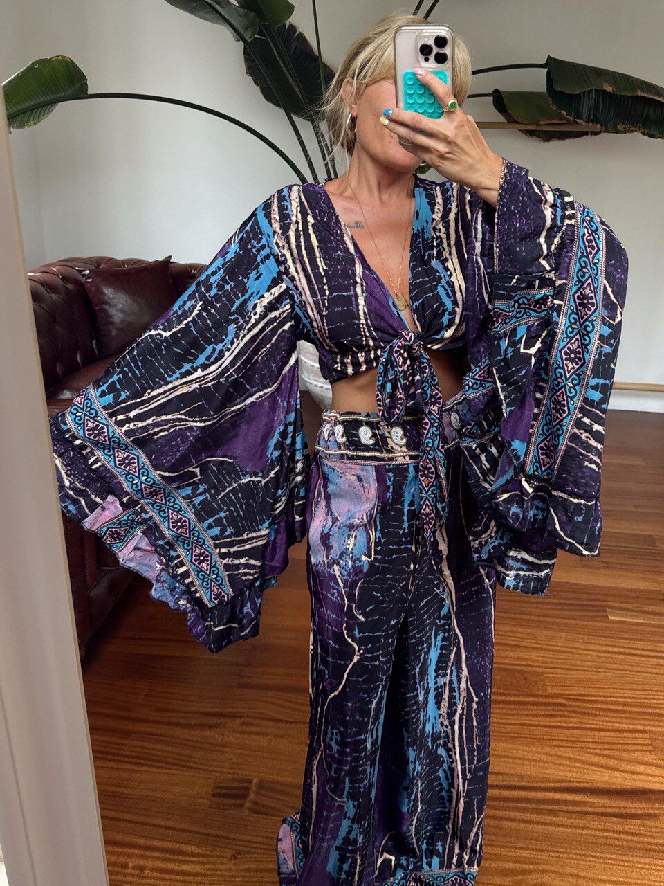 MOR BONCUK İŞLEMELİ İTHAL TAKIM