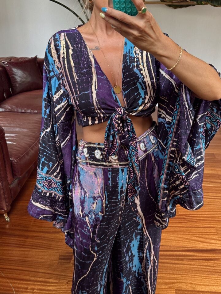 MOR BONCUK İŞLEMELİ İTHAL TAKIM