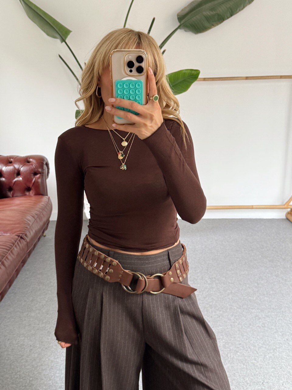 KAHVE KAŞMİR KAYIK YAKA BASIC