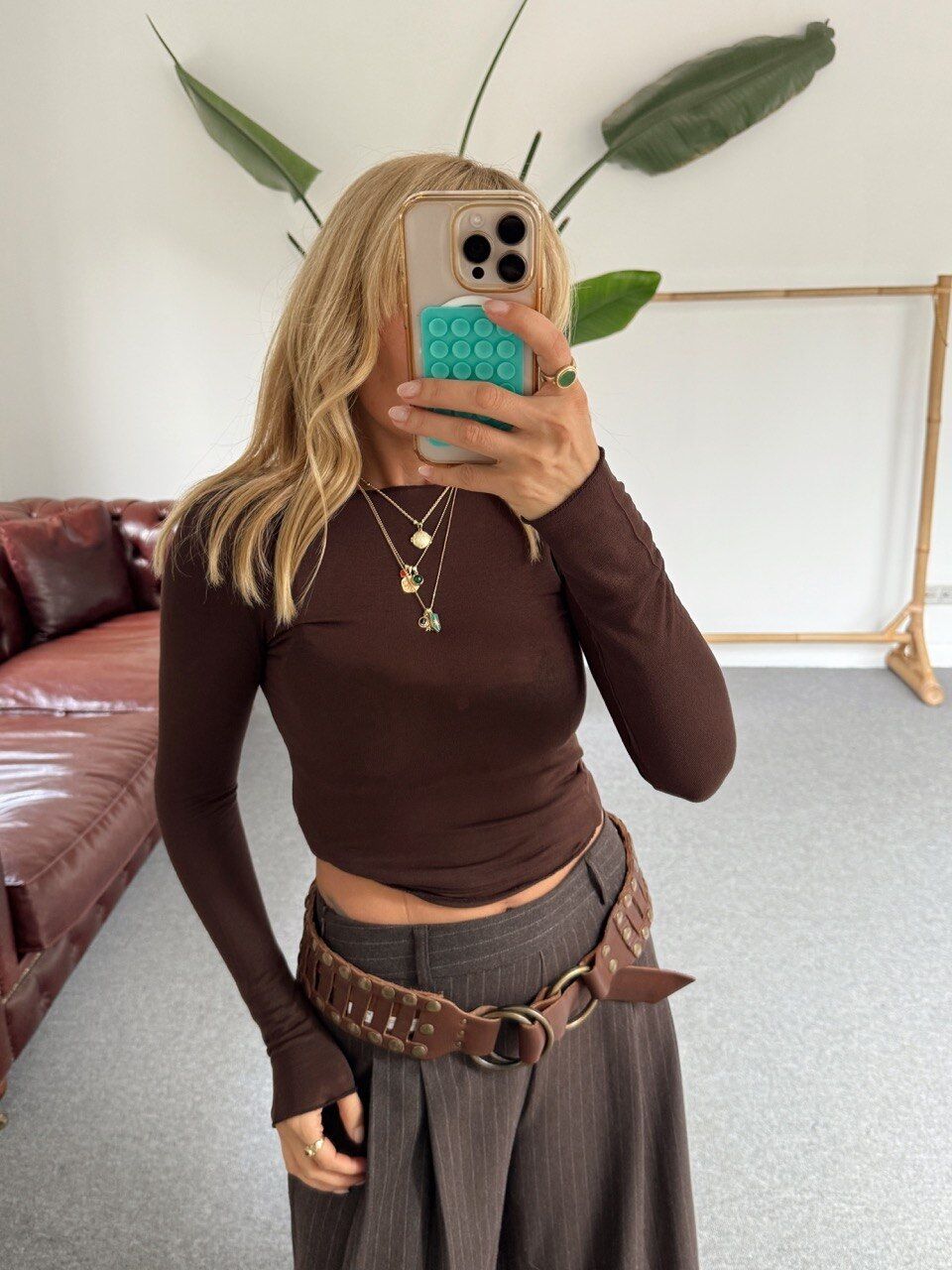 KAHVE KAŞMİR KAYIK YAKA BASIC