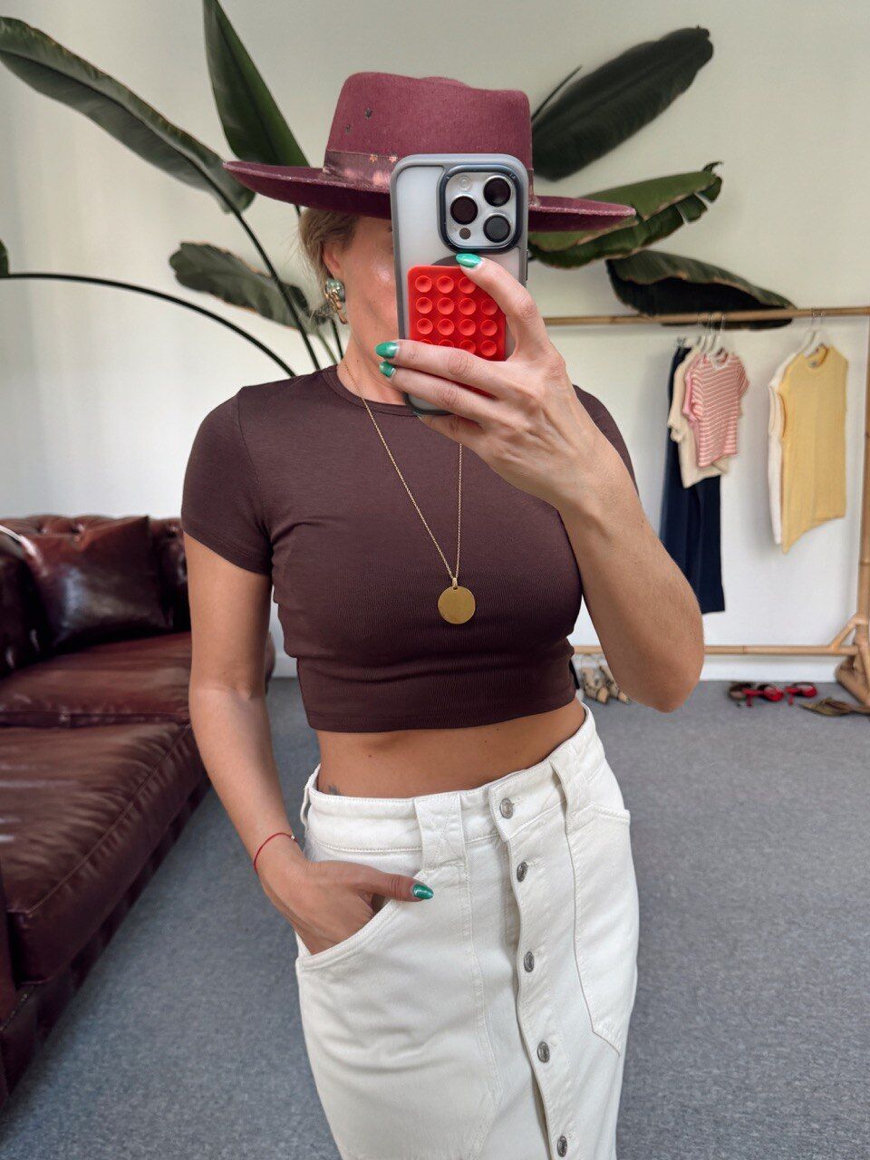 KAHVE KISA KOLLU CROP MODAL BASIC