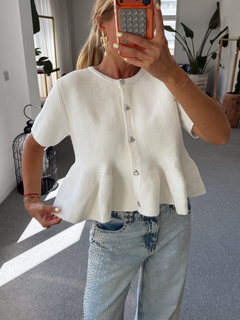 EKRU PEPLUM TRİKO
