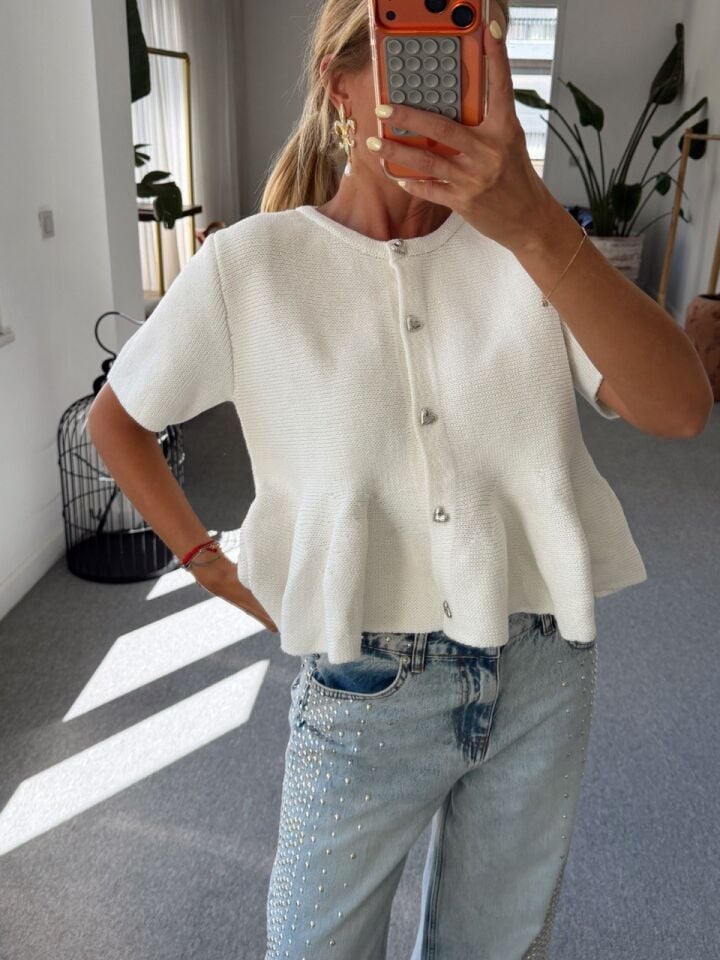 EKRU PEPLUM TRİKO