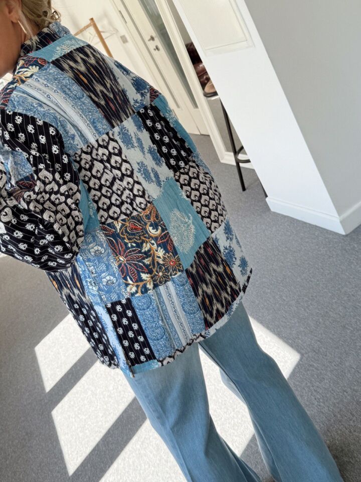 MAVİ DESENLİ ÇİFT TARAFLI İTHAL CEKET