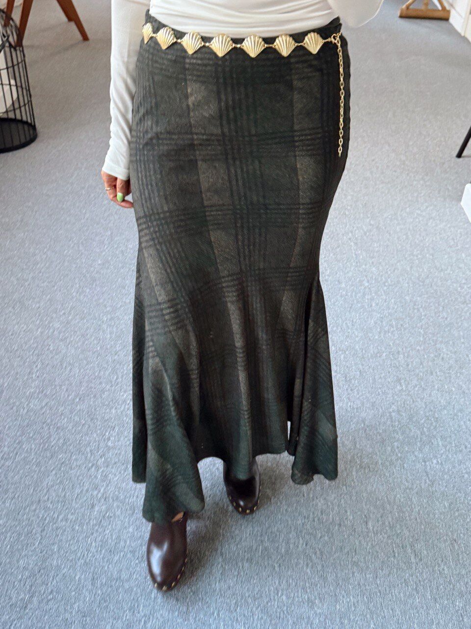 HAKİ EKOSELİ VOLANLI ETEK