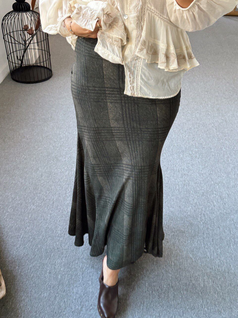 HAKİ EKOSELİ VOLANLI ETEK