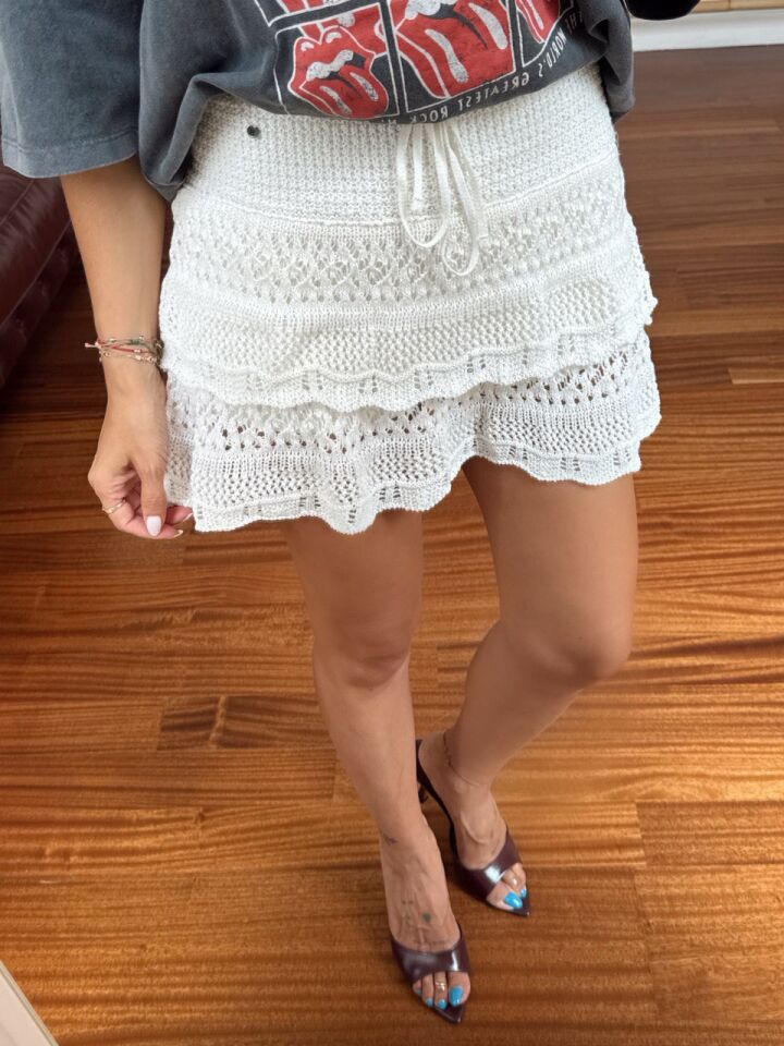 KREM DANTEL ŞORT ETEK