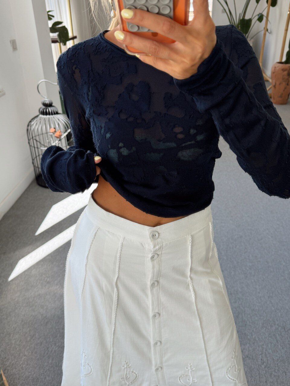 LACİVERT TRANSPARAN BLUZ