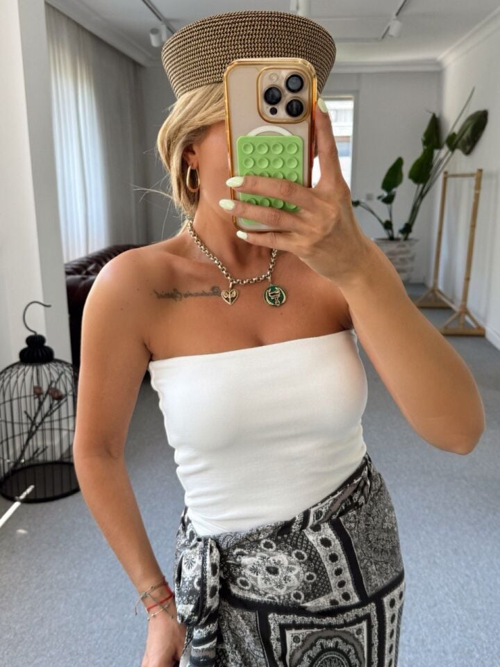 EKRU STRAPLEZ CROP